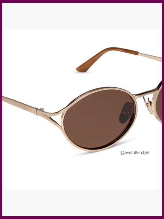 Oval Polarized Sunglasses with UV400 Protection Stainless Steel Frame -